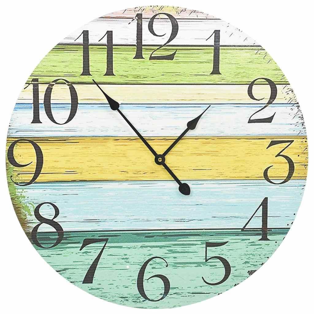 vidaXL Wanduhr Mehrfarbig 60 cm MDF Produktbild 