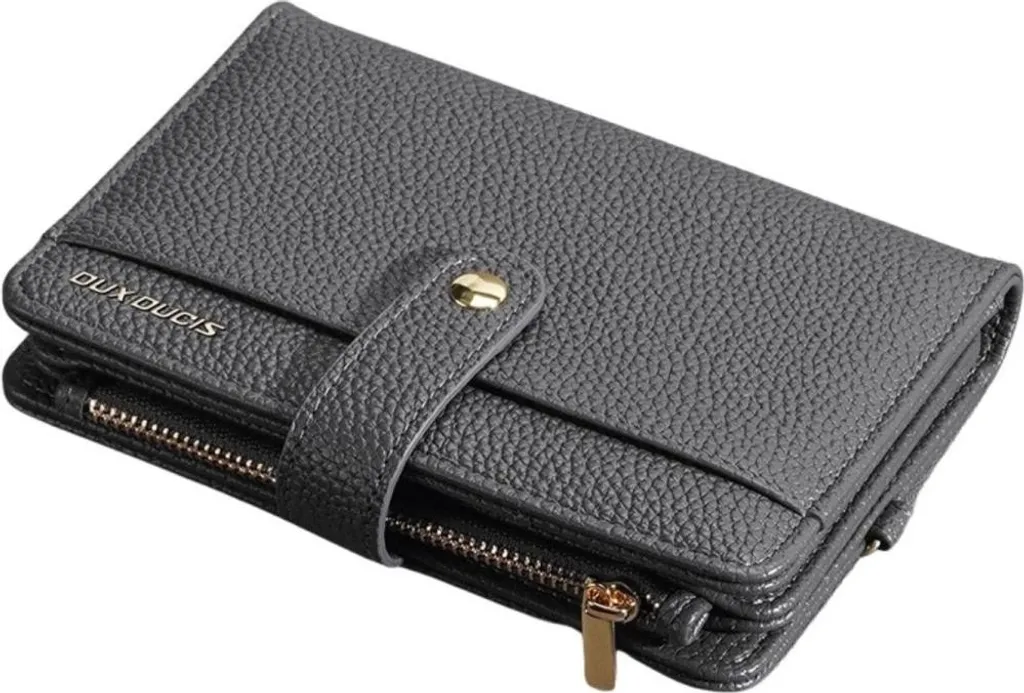 Borsa da viaggio Dux Ducis - Custodia per passaporto con blocco RFID, tracolla e scompartimenti Grigio