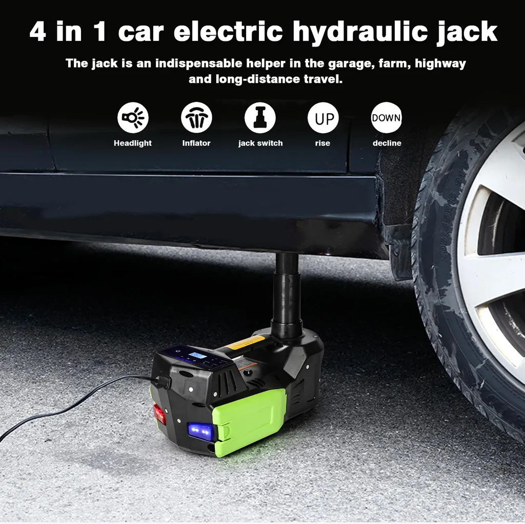 Cric Électrique 5 Tonnes 12V Haute Performance avec Clé à Choc Intégrée