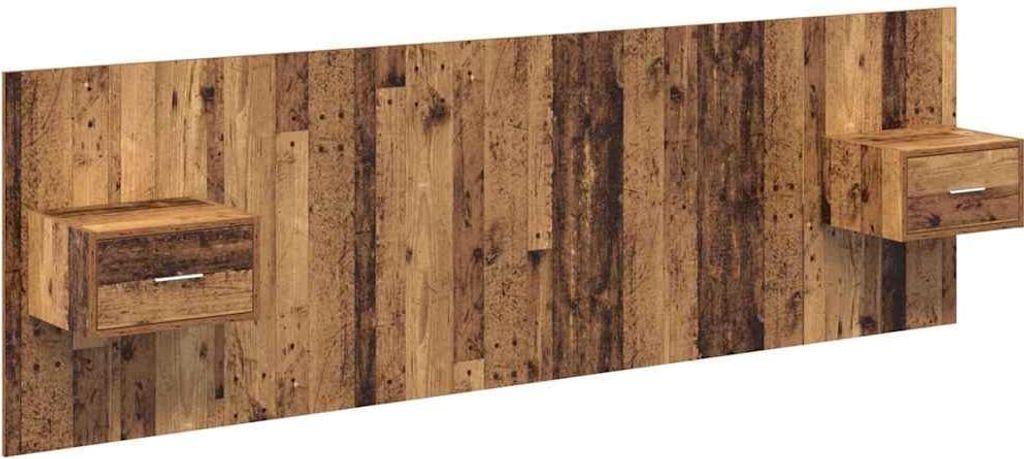 Kopfteil mit Schrank mit Schubladen 3 pcs Altholz Holzwerkstoff