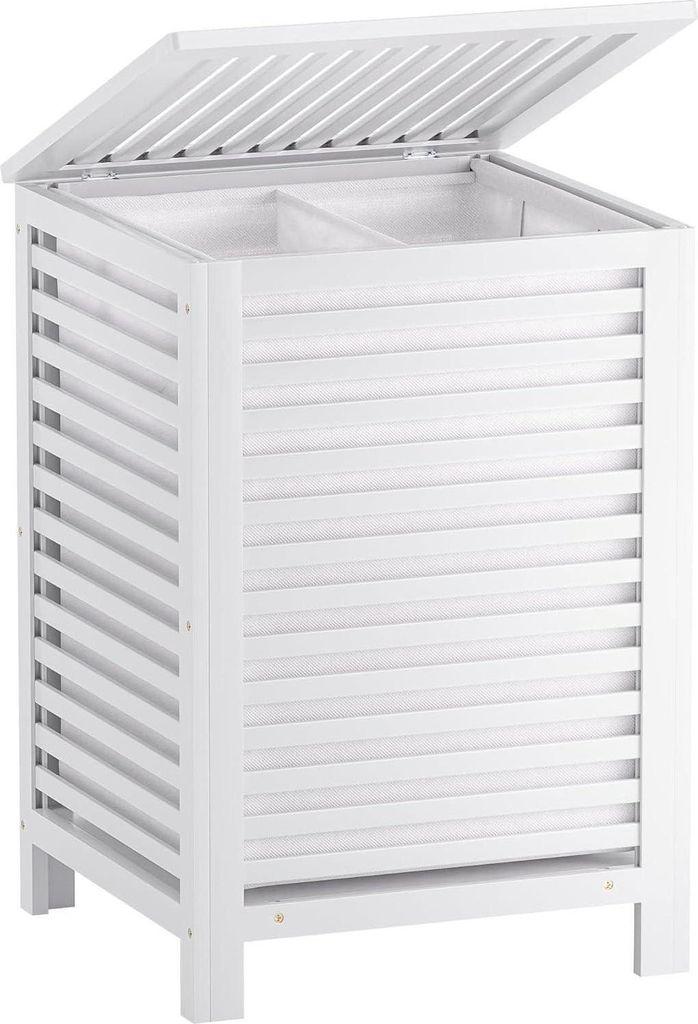Panier à linge avec couvercle Rangement en bambou Vêtements Image du produit 