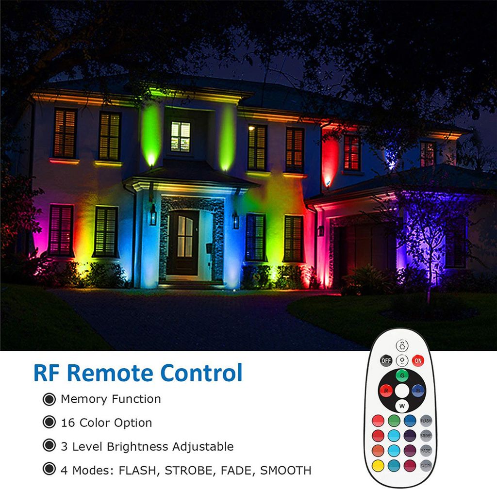 2 Stück 6W Garten LED Strahler RGB Warmweiß Außen Produktbild 7