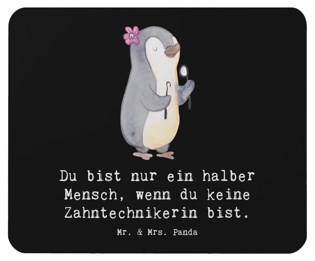 Mr. & Mrs. Panda Mouse Pad Zahntechnikerin Herz - Schwarz - Geschenk, mousematte, Mauspad, computer, laptop, Mousepad