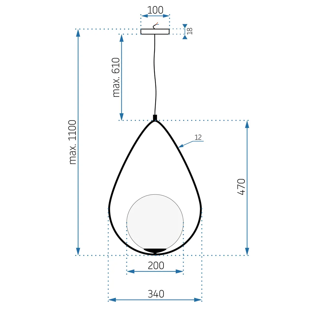 Lampada tooLight App938-1Cp Black - 5