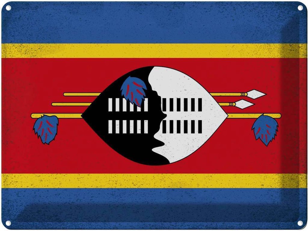 vianmo Blechschild 30x40 cm Swasiland Eswatini Flagge Fahne Wappen