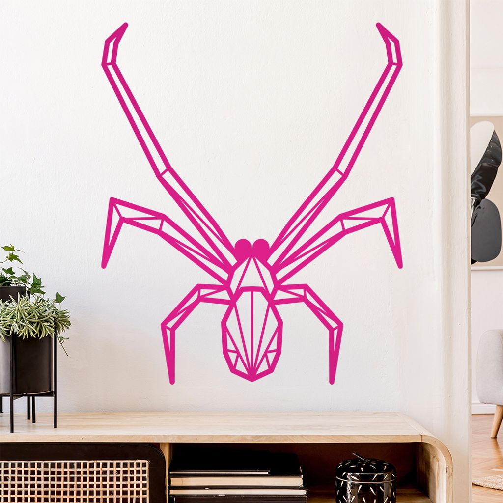 Schwarze Witwe Polygon Wandtattoo Wandaufkleber Wall Sticker - Dekoration, Küche, Wohnzimmer, Schlafzimmer, Badezimmer