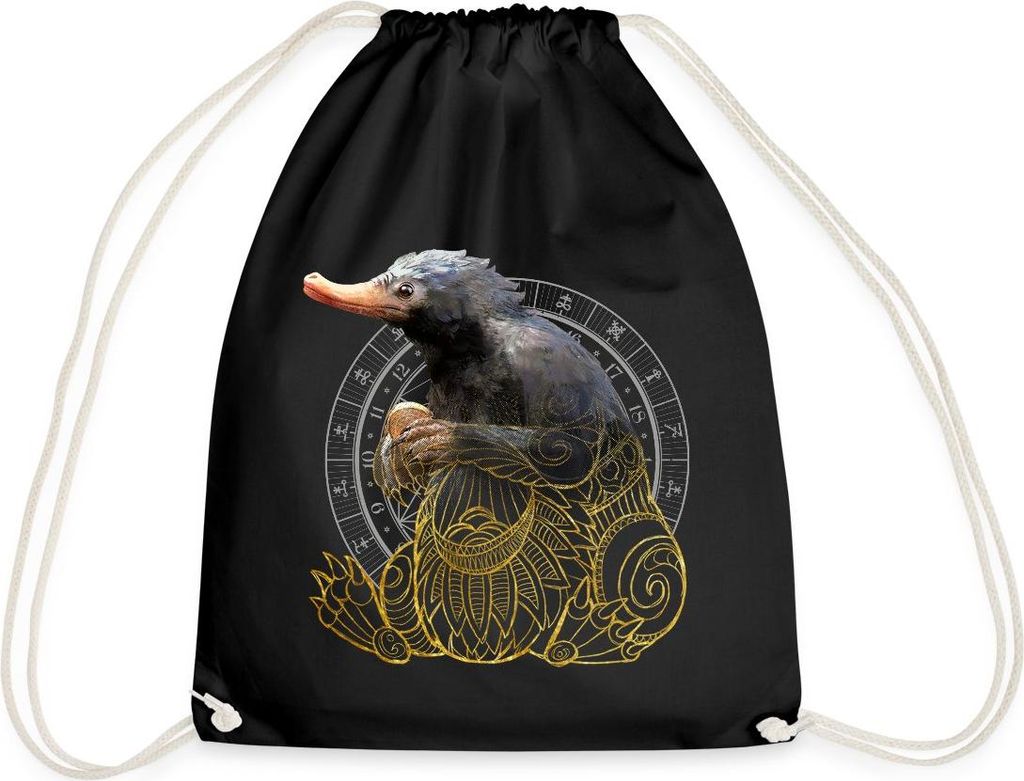 Spreadshirt Phantastische Tierwesen Niffler Turnbeutel, One size, Schwarz