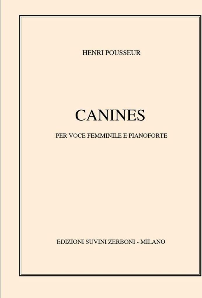 Canines per voce femminile e pianoforte