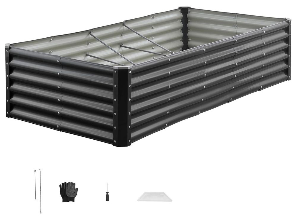 Podwyższona grządka metalowa SucceBuy 1800 x 900 x 430 mm, Zdjęcie produktu 