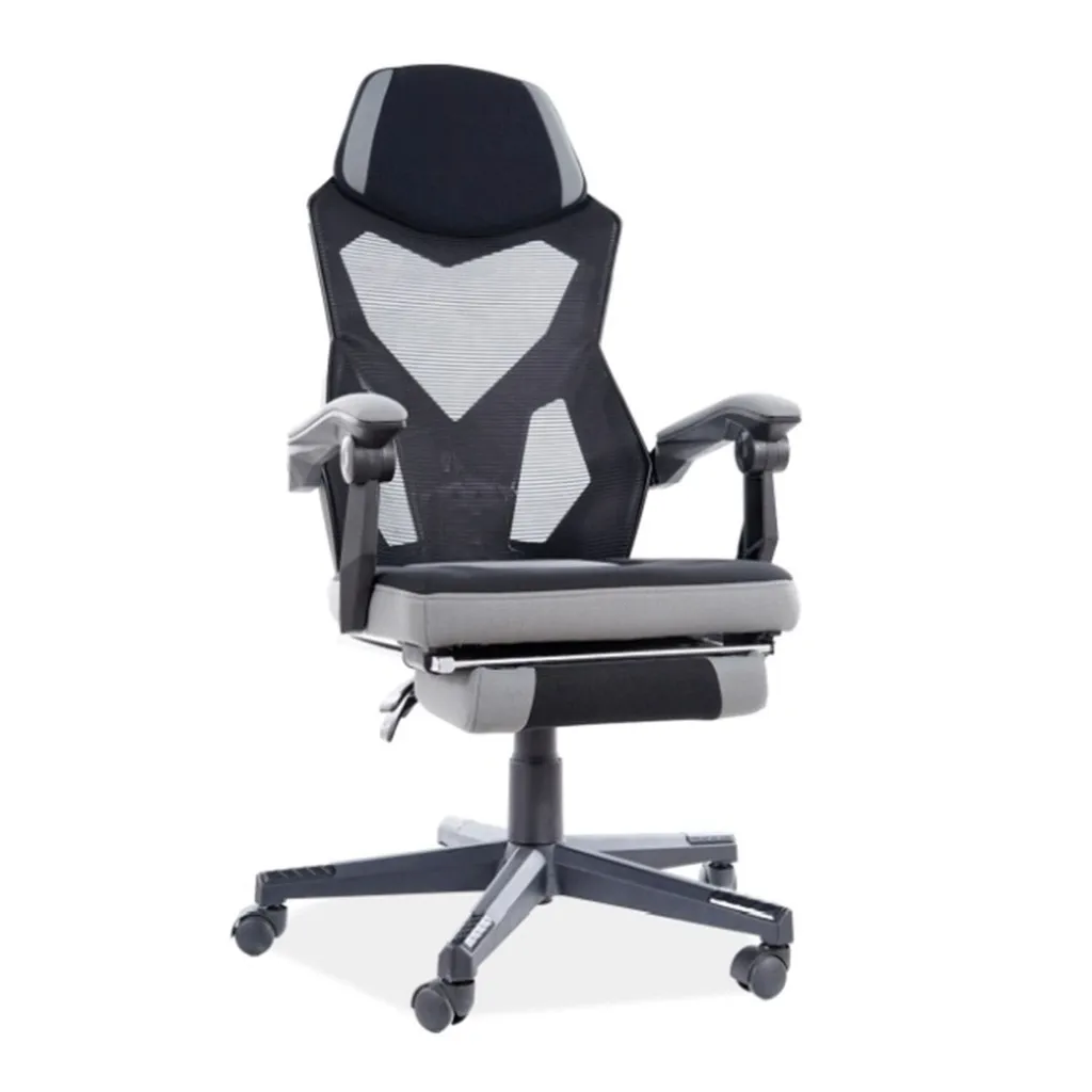 Chaise de bureau inclinable TEDA avec repose-pieds et dossier maille