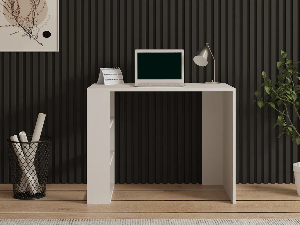 Bureau de Travail Informatique Blanc Skye Decor 90cm Style Scandinave