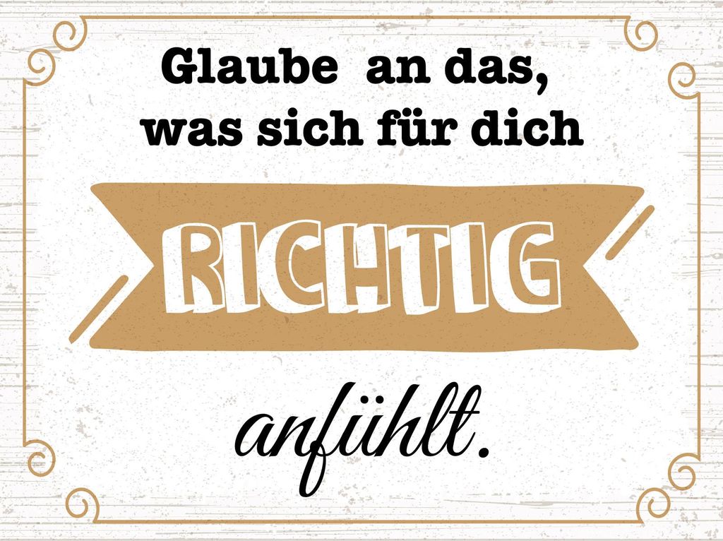 vianmo Holzschild 30x40 cm Glaube an das, was sich für dich richtig anfühlt