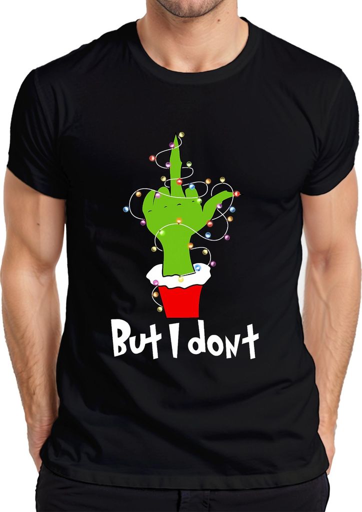 Weihnachtskaktus But I don't frech sarkastisch lustig Geschenk Herren T-Shirt, Schwarz, S