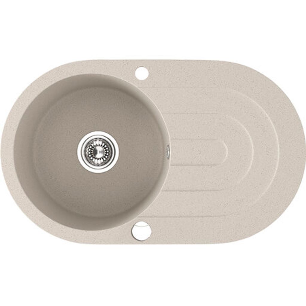 Design Granitspüle 1 Becken mit Abtropffläche Beige Produktbild 