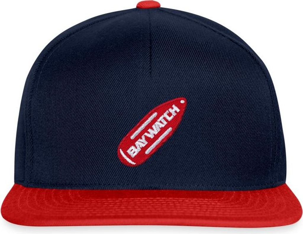Spreadshirt Baywatch Logo Auf Boje Als Stick-Design Snapback Cap, One size, Navy/Rot