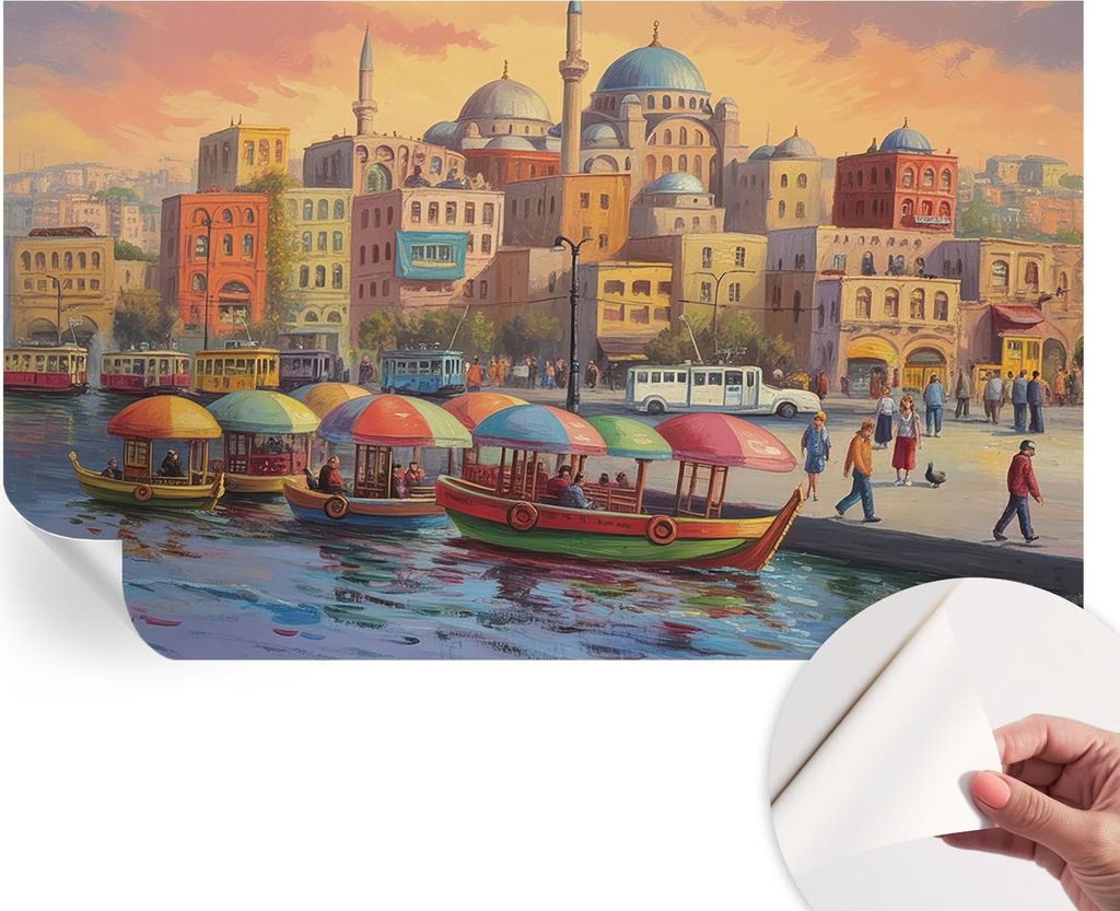 Selbstklebende Wandtapete - Dekorative Tapete für Wohnzimmer - Klebefolie für Wandbilder - Tapetenfolie für Wanddekoration - 416x254 - Stadtküste