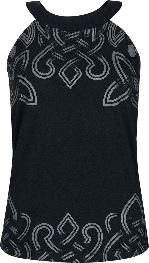 Black Premium by EMP Damen schwarzes Tank-Top mit nordischen Ornamenten XXL