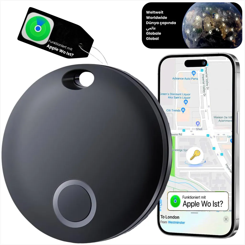S&T DESIGN Smart Tag GPS Tracker pour Valise et Chien iOS Compatible