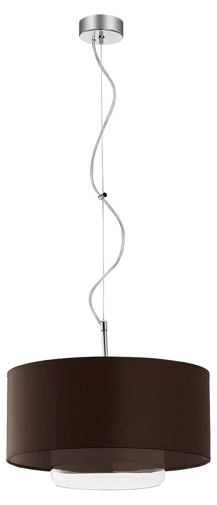 Suspension rectangulaire AVEO 80cm coloris Venge et diffuseur en tissu