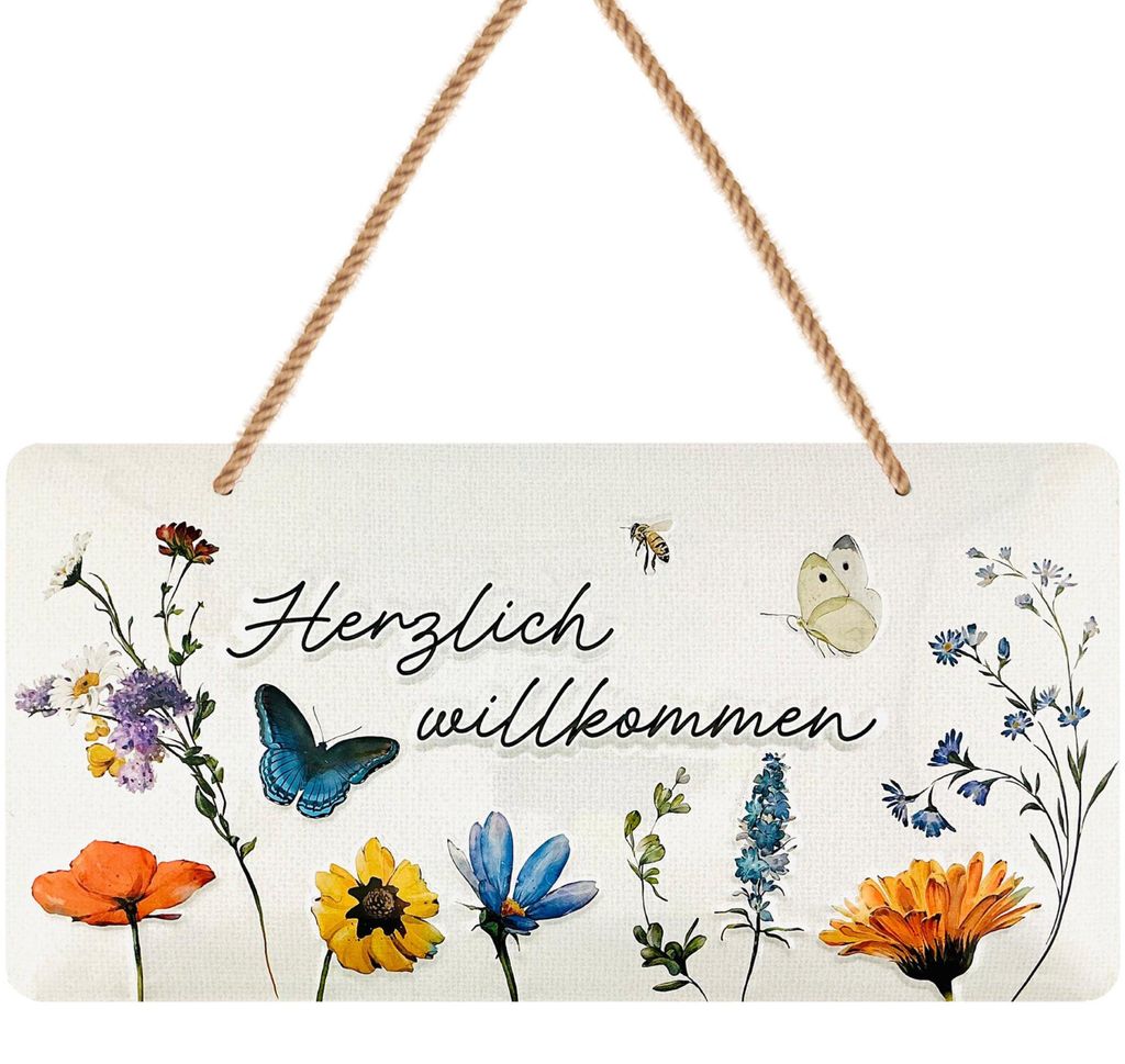 Retro Blechschild HERZLICH WILLKOMMEN Schild - willkommen Produktbild 
