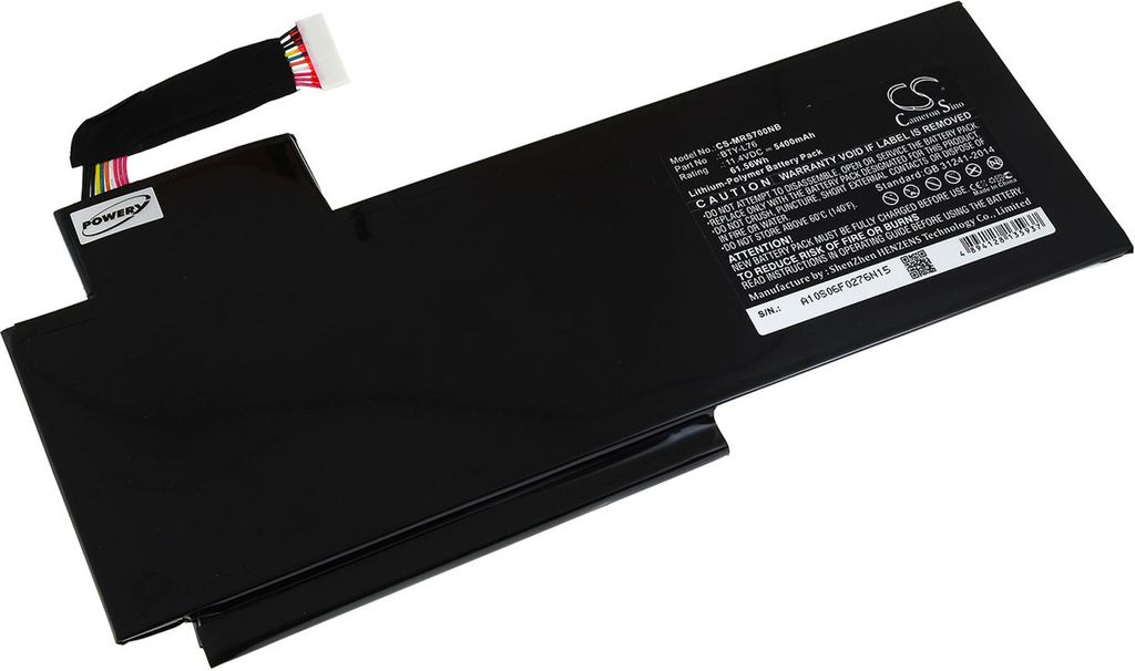 MSI Notebook Austauschakku BTY-L76 Li-Polymer 11,4V 5400mAh 61,6Wh