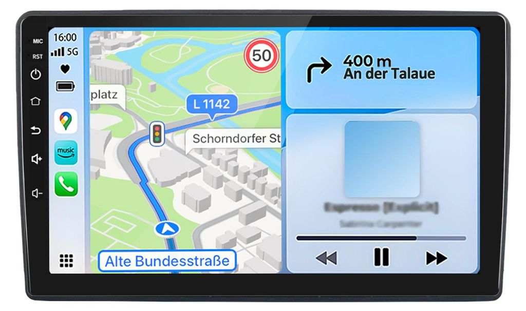 Autoradio Für Fiat 500 2015-2019 kabellos CarPlay Android Auto 8Kern 4G WIFI GPS Navigation Radio DSP SWC RDS 4+64GB