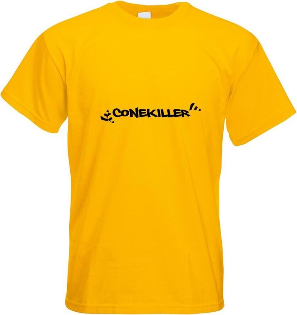 Kiwistar - T-Shirt - gelb - Conekiller Motiv 2 Motiv Bedruckt Funshirt Design Print - mit Motiv Bedruckt - Funshirt Design - Sport - Freizeit - Her...