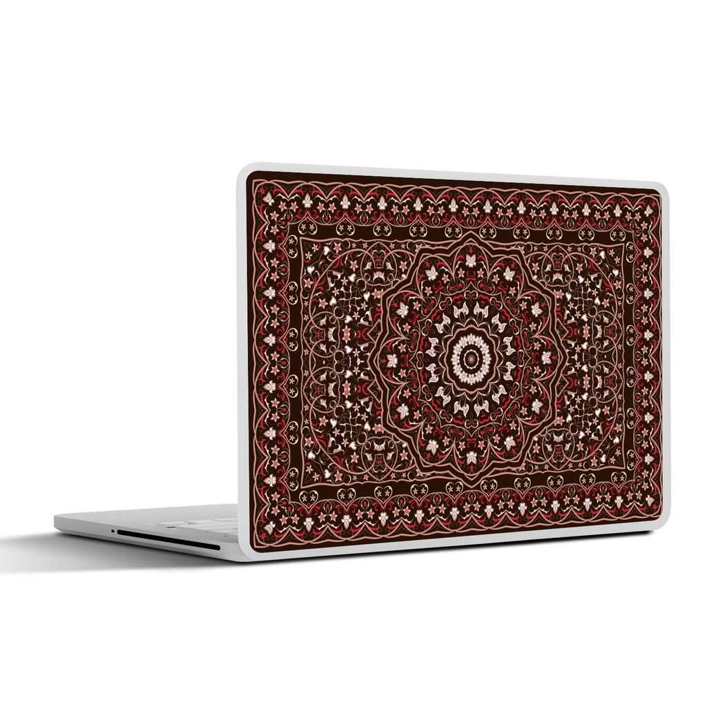 MuchoWow Laptop Aufkleber Sticker Cover Muster - Mandala - Teppich - Rot 32.5x23.5 cm - Sticker für Laptop - Selbstklebend