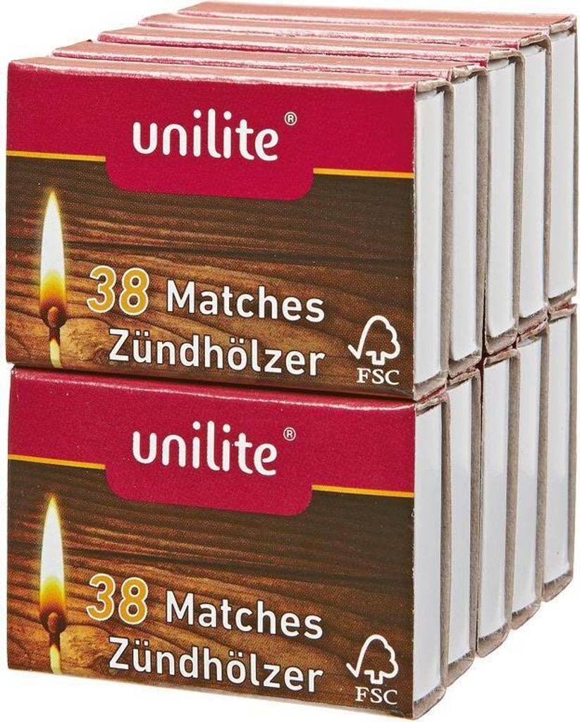 300 Schachteln Unilite Zündhölzer Streichhölzer Zündholzschachtel Hölzer