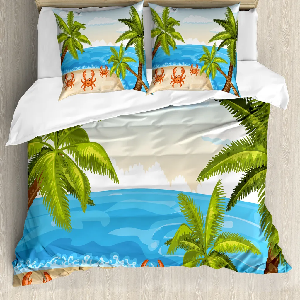 Set Letto ABAKUHAUS 155x220 - Design Tropicale Antiacaro Beige