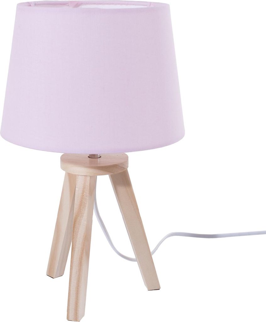 Atmosphera | Nachttischlampen - Tischlampen - 31 cm - Rosa - Minimalistisches Design - Ideal für Kinderzimmer
