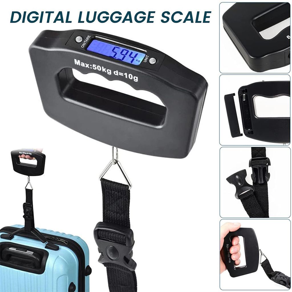 Digitale Kofferwaage LCD Disp Gepäckwaage Reisewaage Handwaage Koffer Waage 50kg 
