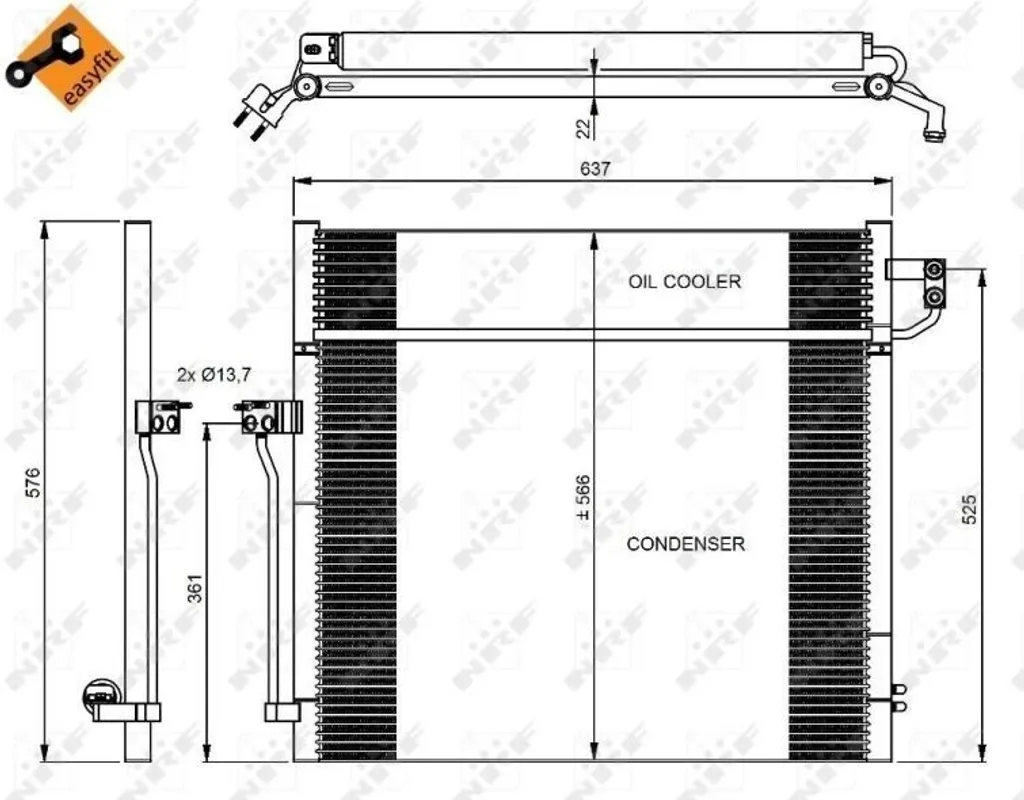 Condenseur de Clim avec Déshydrateur Mercedes GLE W166 GLS X166 NRF 350080