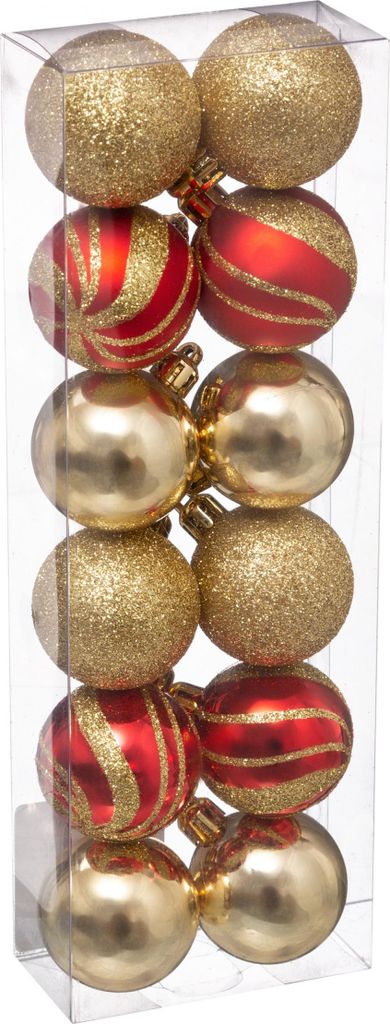 Weihnachtskugeln, mehrfarbig, Ø 4 cm, 12er-Set