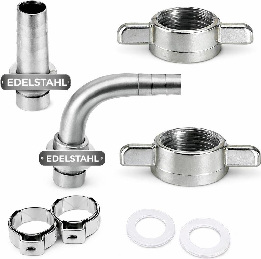 7mm 8 teilig Bierschlauchtüllenset mit Tüllen aus Edelstahl / VA