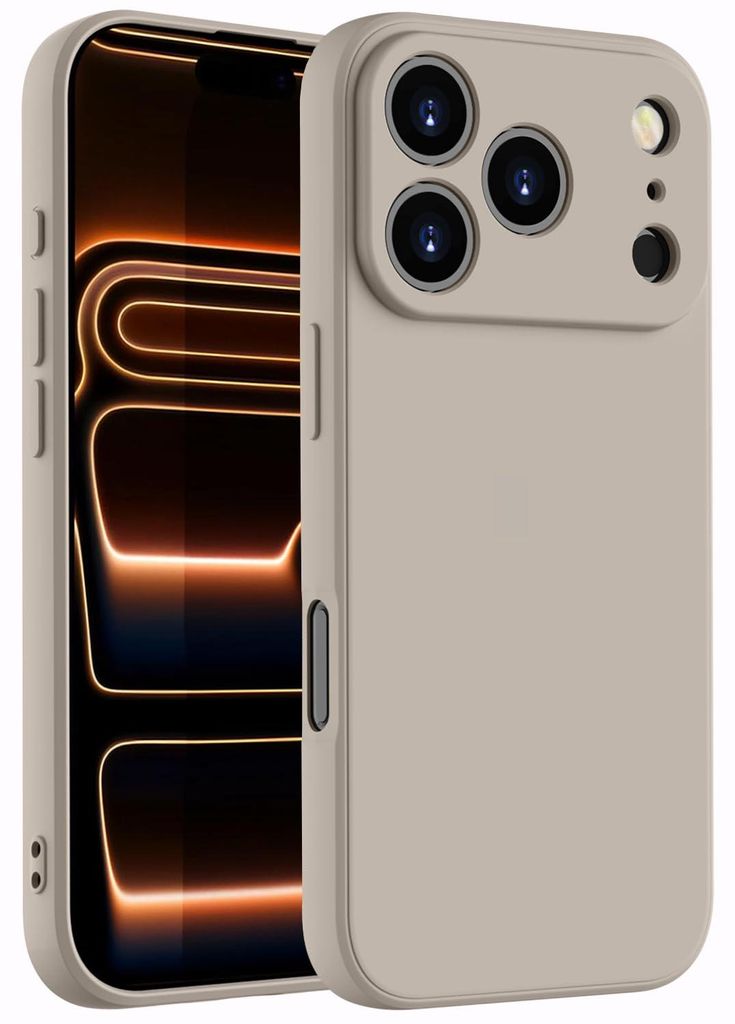 Hülle für iPhone 17 Pro, Slim Liquid Silikon Gel Gummi Stoßfest Schutzhülle Titangrau