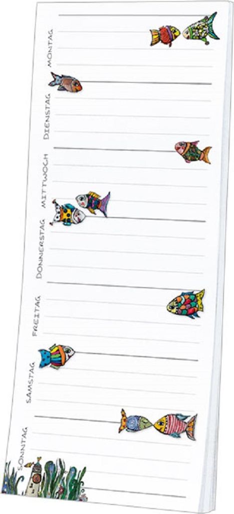 Magnet Notizblock Wochenplaner Fische, Kühlschrankmagnete Kühlschrankmagnet