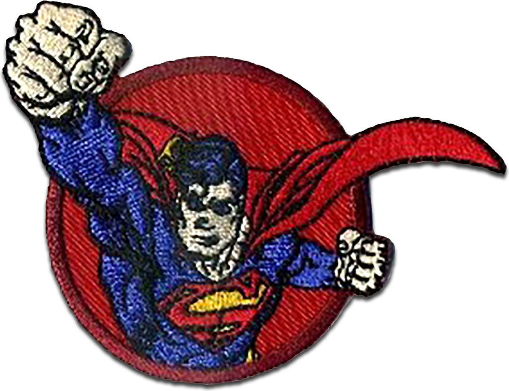 Superman Faust 1 - Aufnäher, Bügelbild, Aufbügler, Applikationen, Patches, Flicken, Zum Aufbügeln, Größe: 8,3 x 5,7 cm