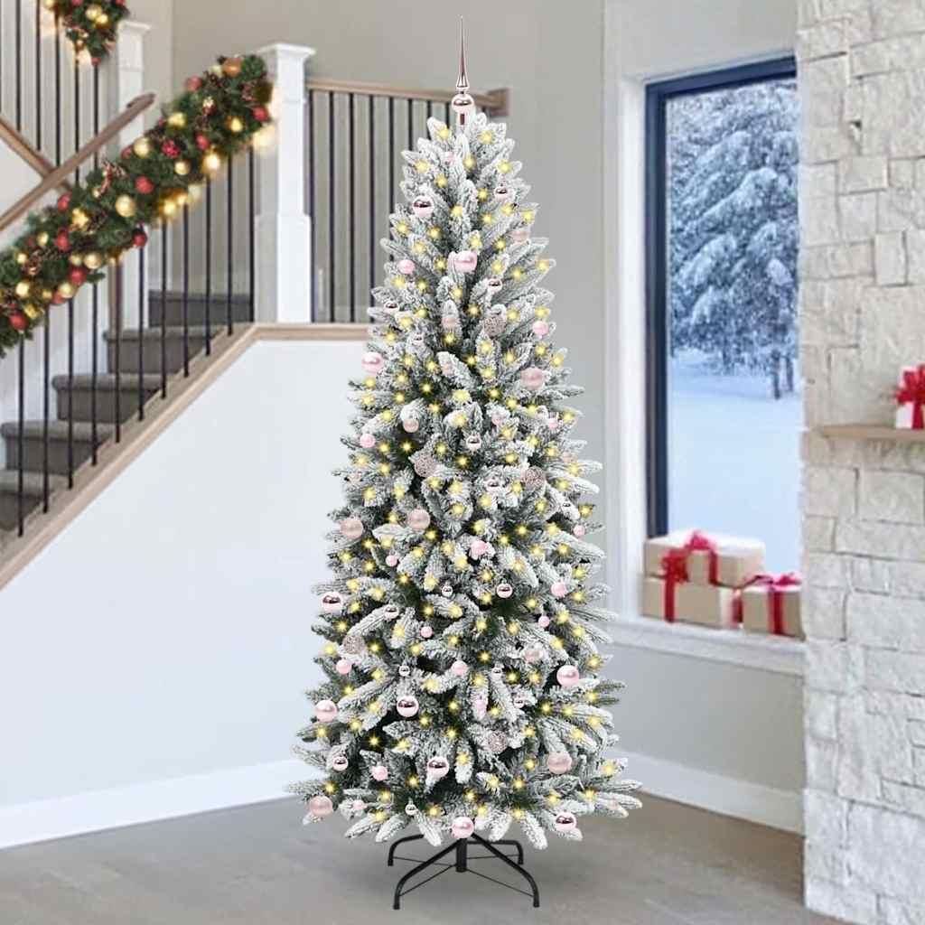 "Schlussverkauf" Künstlicher Weihnachtsbaum(1 pc) - Kunstbaum/Tannenbaum - mit 300 LEDs mit Ständer Weiß 240 cm C7541