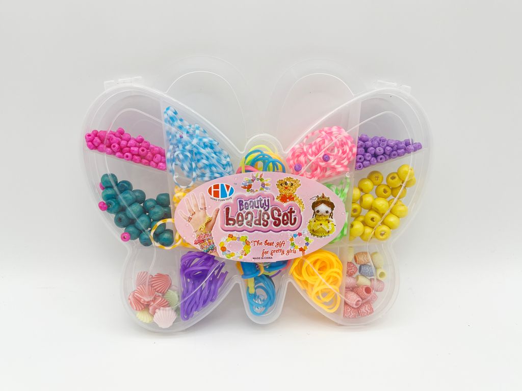 Set von Gummibändern und Perlen 338pcs für die Herstellung Loom Band Armbänder - m