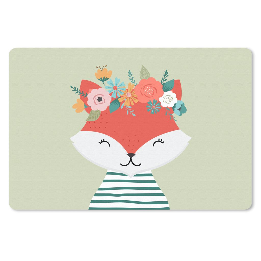 MuchoWow Schreibtischunterlage Fuchs - Sommer - Krone 60x40 cm - XXL Mauspad - Großes Mauspad
