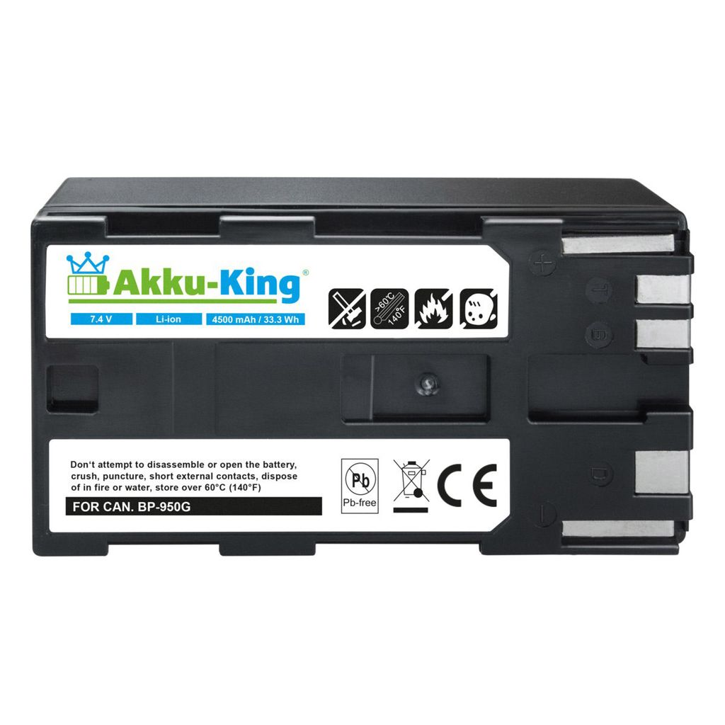 Akku kompatibel mit Canon BP-950G - Li-Ion 4500mAh - für C2, DM-MV1, ES-50, ES-60, FV1, G-10Hi, XF100, XL1S, V520, BP-950