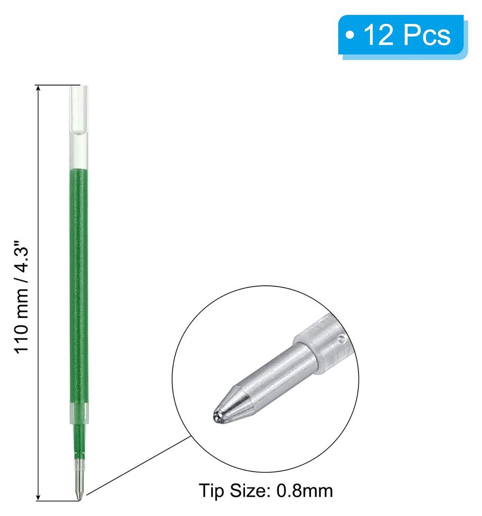 Gelstift-Nachfš¹llungen, 12 Stš¹ck 0,8 mm mittlere Spitze Glitzer-Farb-Gel-Tintenstift-Nachfš¹llungen fš¹r Zchnen, Kritzeln im Bš¹ro, Stu...