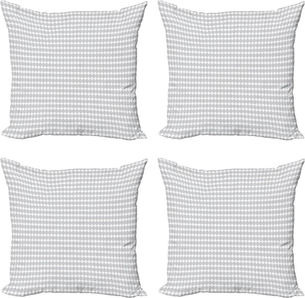ABAKUHAUS grau Geometric Kissenbezug Set (4 Stück), Rhombus-Mosaik-Fliesen, Moderner Doppelseitiger Digitaldruck, 50 cm x 50 cm, Pale Grau und Weiß