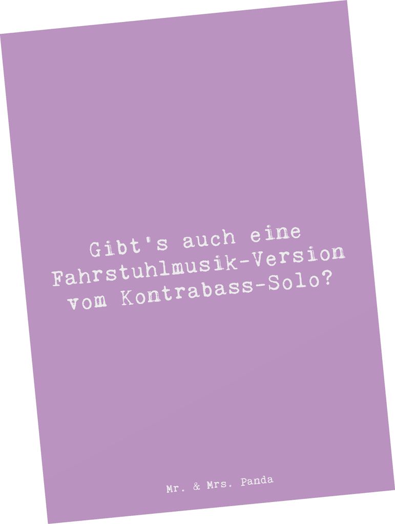 Mr. & Mrs. Panda Postkarte Spruch Kontrabass Solo - Lavendeltraum - Geschenk, Musiker, Instrument, Lernen, Grußkarte, Humor, Sinfonieorchester, Po...