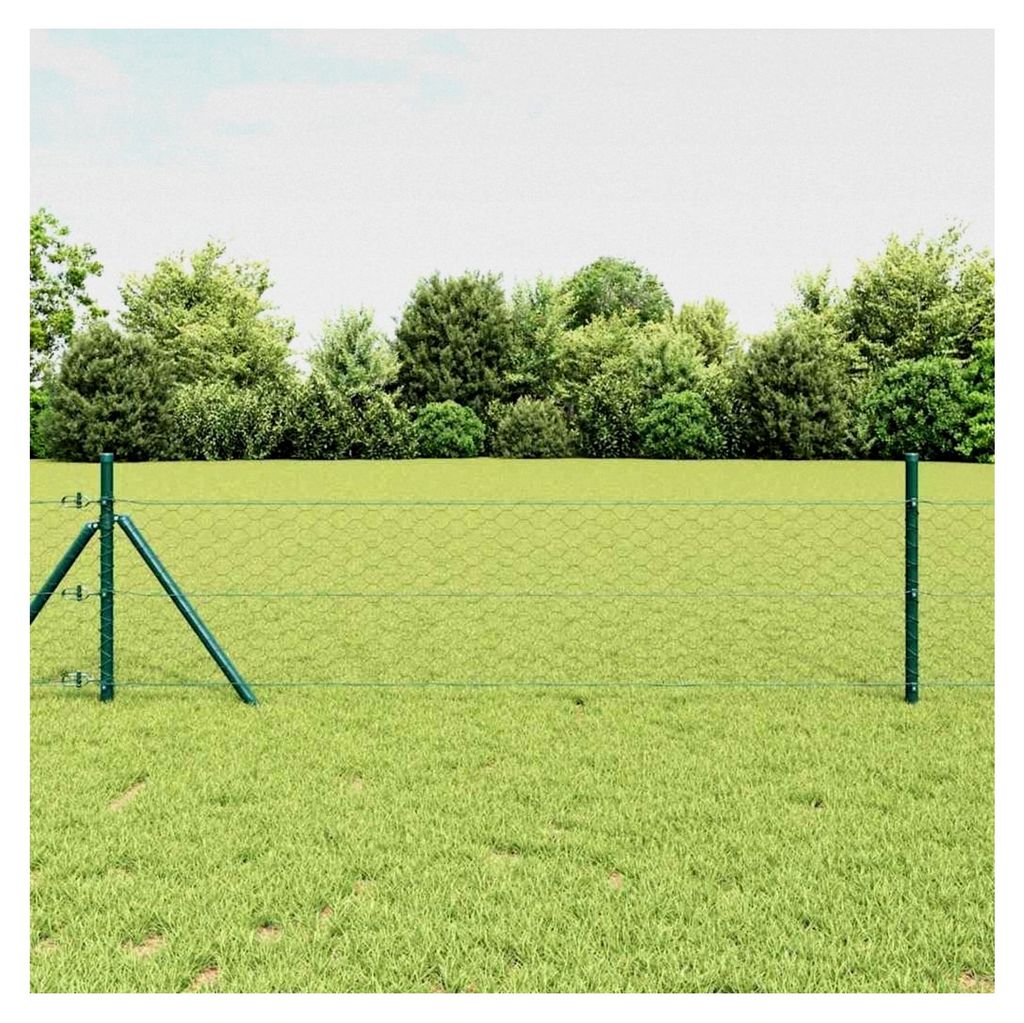 Zaunpfosten Grau 100 x 0,4 m (50 mm Netz) aus Stahl und PVC für Gartenzaun, Hundezaun, Weidezaun und Hühnerzaun