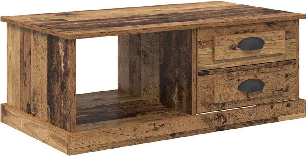 vidaXL Couchtisch mit Schubladen Altholz 90 x 50 x 35 cm Holzwerkstoff