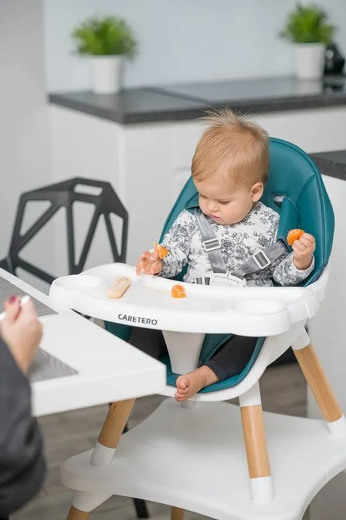 Seggiolone Design Scandinavo Caretero Tuva Verde Scuro 2in1 - 17