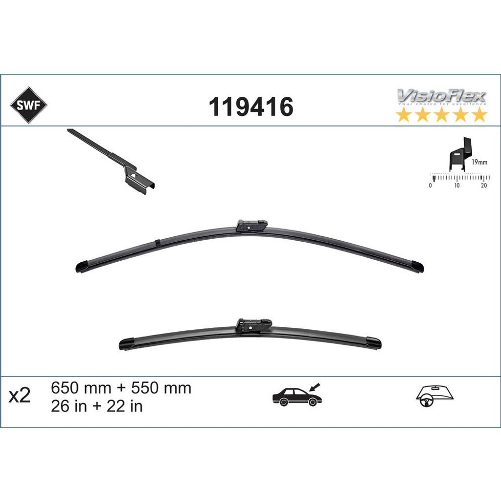 Swf Wischbl-Set Visioflex Per Psa Boxer Immagine del prodotto 