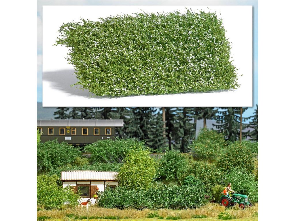 Busch 3595 Sträuchermatte weiß blühend